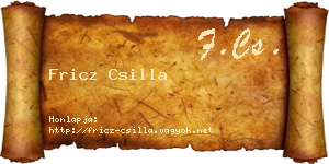 Fricz Csilla névjegykártya